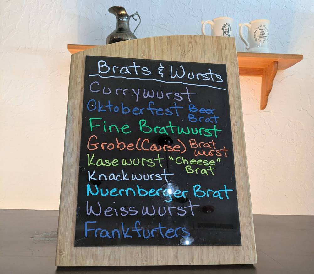 Brats and wursts chalkboard