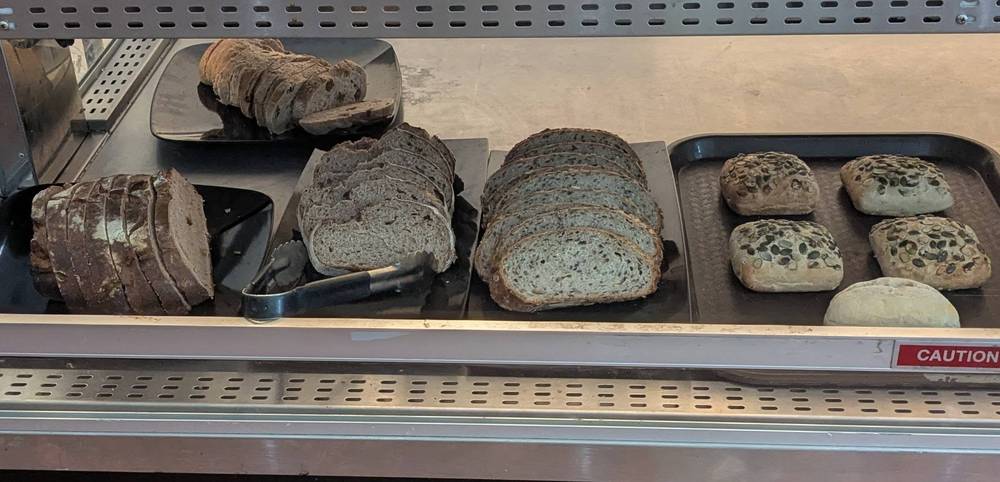 Fresh German breads in the case